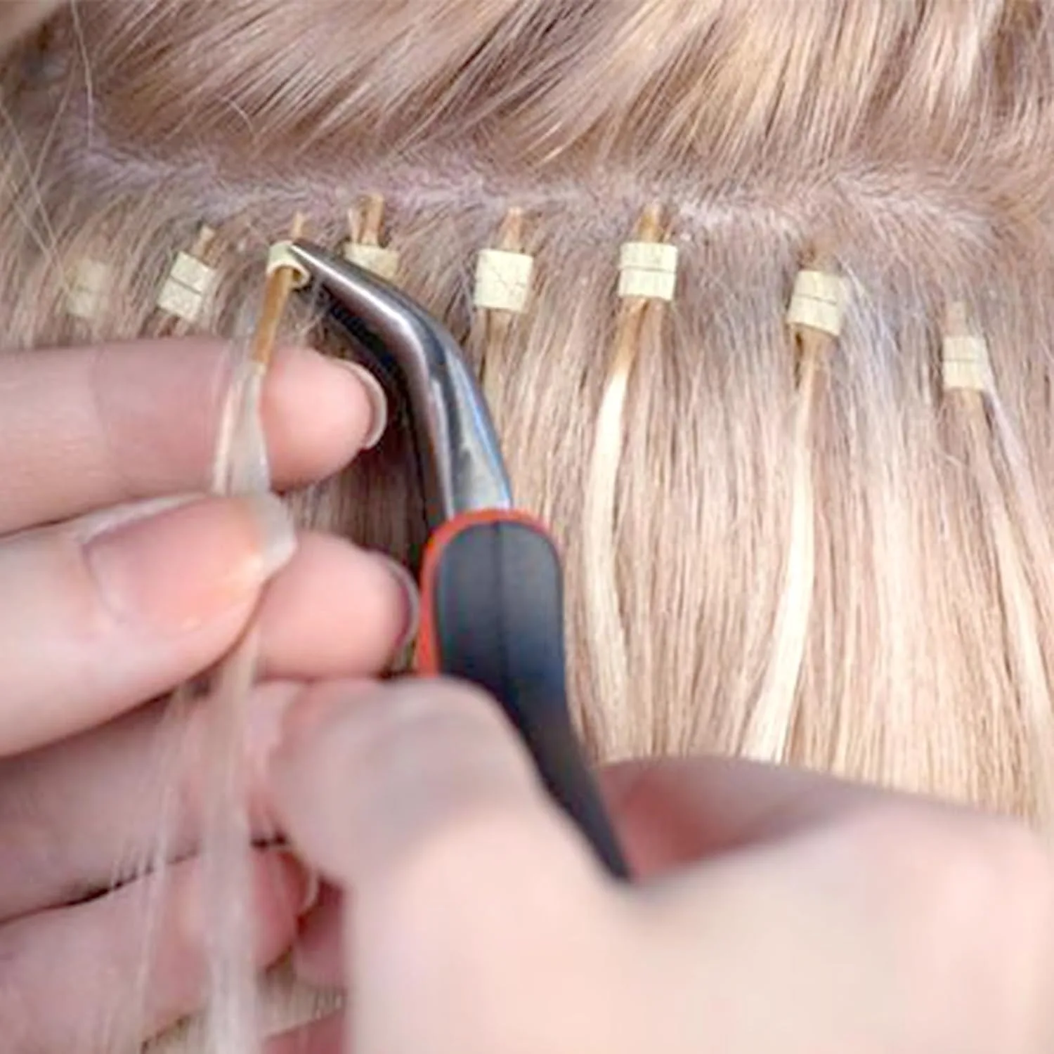 كماشة تمديد الشعر مع 3 فتحات كماشة صغيرة لفتاحة وصلات الشعر الدائري الصغير وأداة إزالة الصواميل (قطعة واحدة، أسود-أحمر) #6