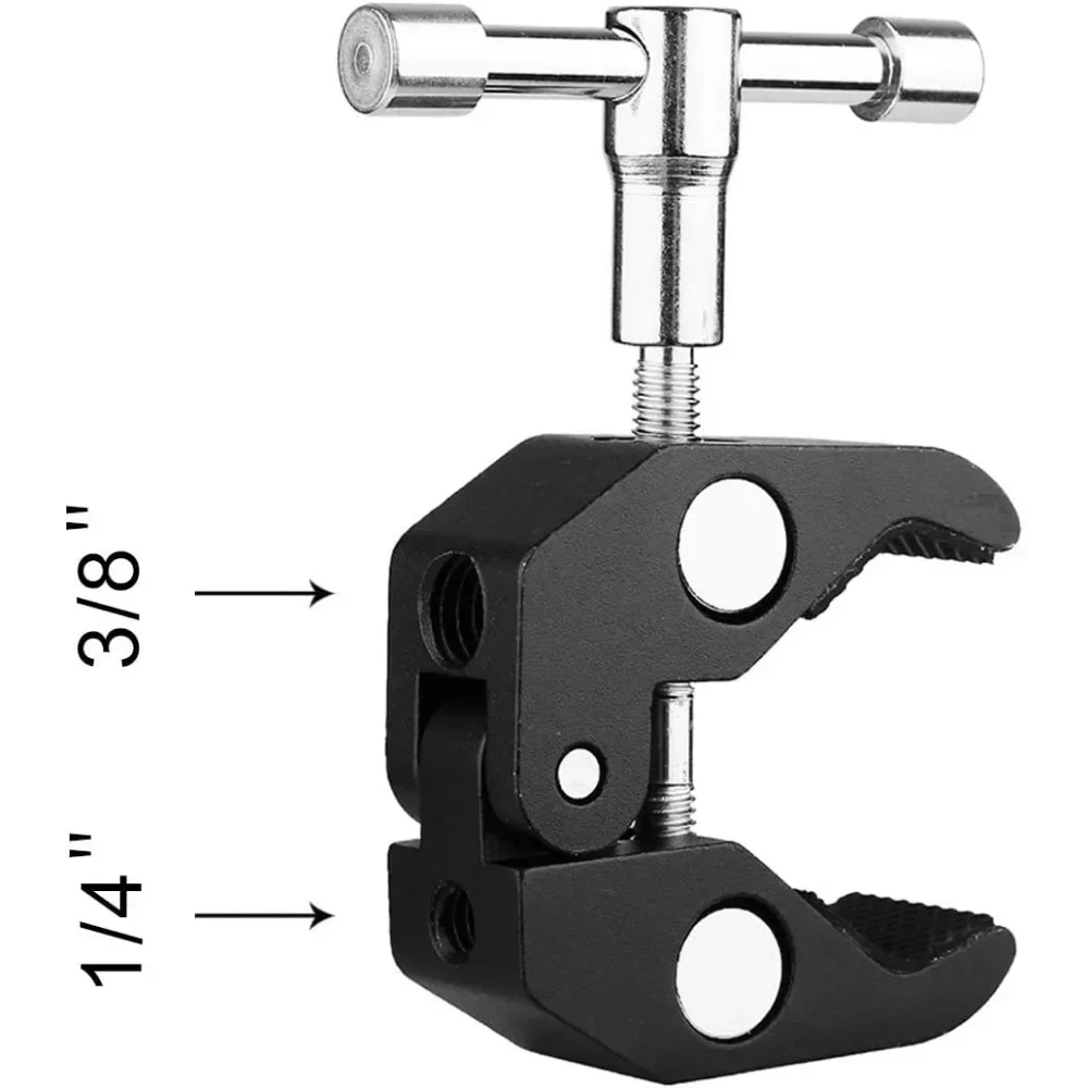 ERIKOLE Metal Super Clamp with 360° Double Ball Head Magic Arm Clamp with 1/4\