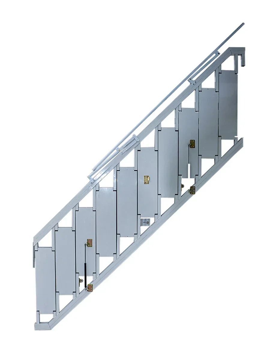 Wall Mounted Folding Staircase, Aluminum Alloy Indoor And Outdoor Terrace, Double Jump Floor