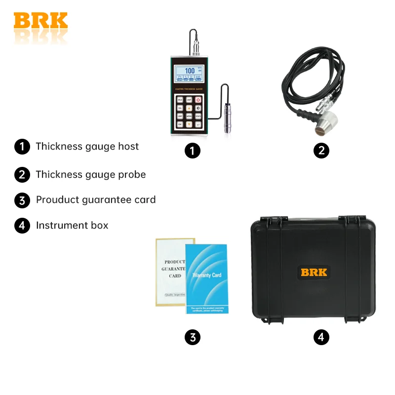 ZJZ BRK الرقمية المغناطيسي التعريفي قياس سمك الحديد والكوبالت والنيكل والألومنيوم بأكسيد الطلاء CTN-210B + F190 2m Pr #5