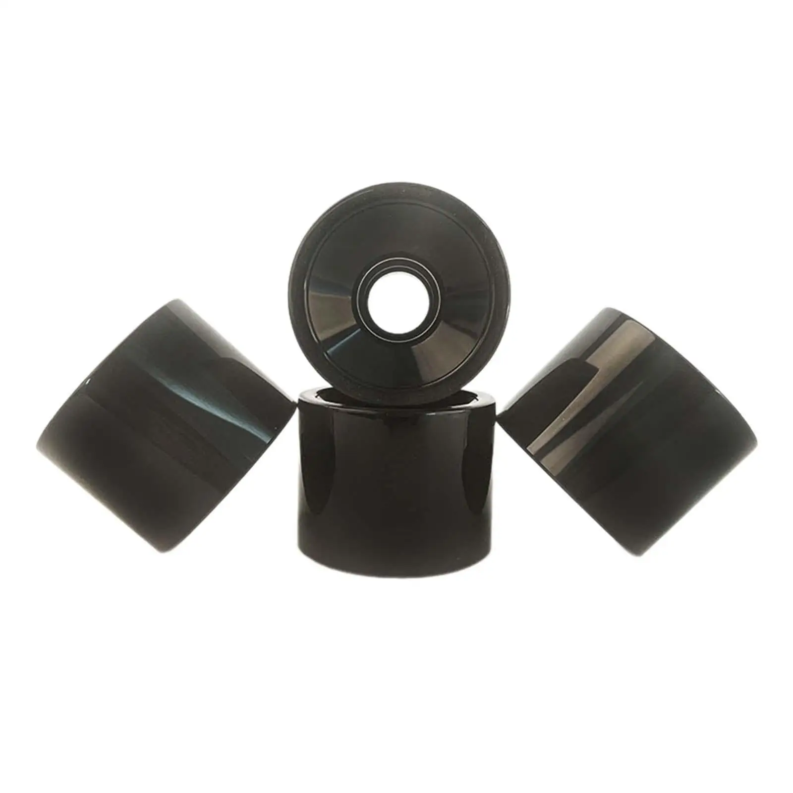 

4Pcs Skateboard Wheels PU Longboard Wheels Smooth Sliding High Elastic Black Noise Reduction 80A Hardness Street Wheel Parts