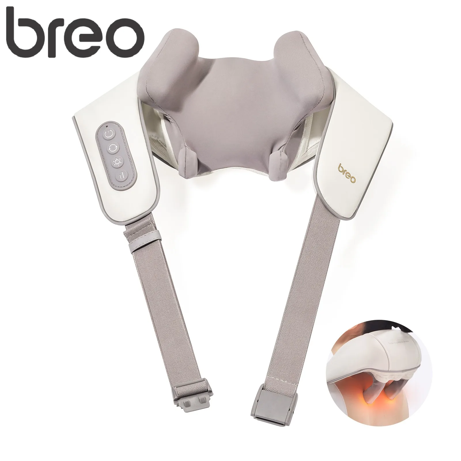 Breo N5 Mini Neck Massager Shawl, Shiatsu Wearable Wiresless Shoulder Massager at Home Office Type-C Charger