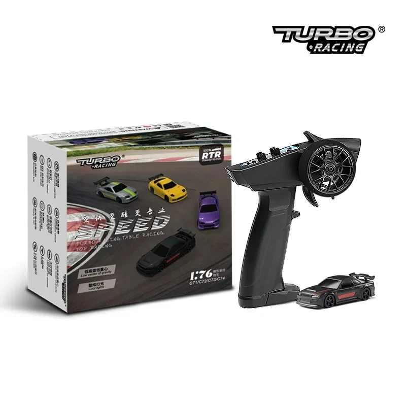 Turbo Racing 1:76 C64 C63 C61 C62 C72 C73 C74 C75 RTR Platlopend speelgoed op de weg RC Drift Auto met gyro-radio voor kinderen en volwassenen