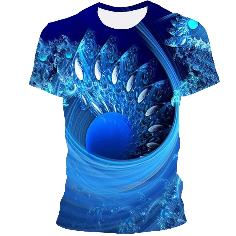 

3D Paisley Fashion Men's T-shirts Summer Casual Breathable O-Neck Personality Print T-Shirt Three-dimensional Graphic T Shirts