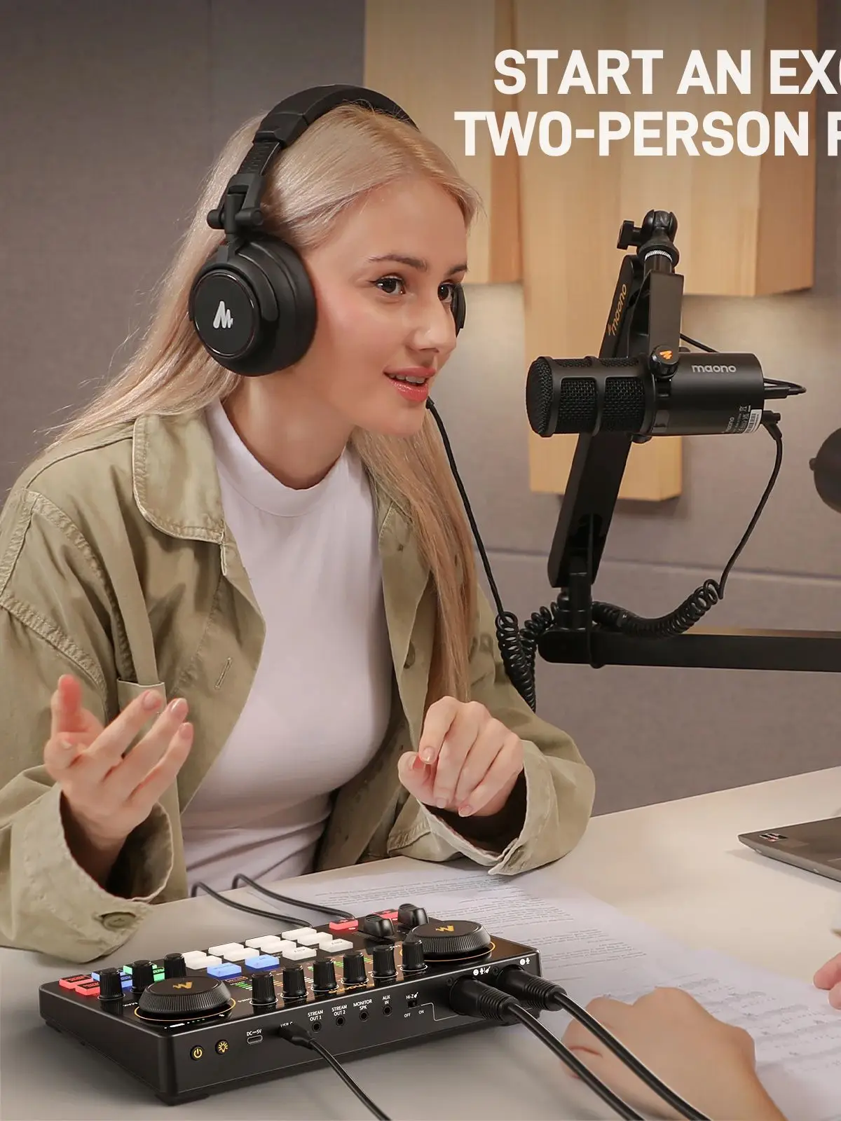 MaonoCaster E2 Gen2 Interfejs Audio Mikser AME2 Gen2 Podwójne Wejście XLR do Podcastów, Transmisji na Żywo, Gier, Interfejsy Audio, Karta Dźwiękowa — zdjęcie produktu 7