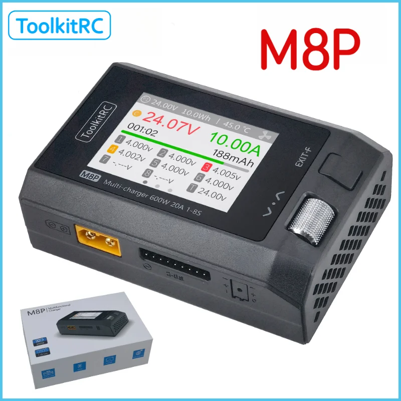 

Зарядное устройство ToolkitRC M8P для LiPo аккумуляторов, 600 Вт, 20 А, для радиоуправляемых моделей автомобилей, авиамоделей, литиевых батарей, FPV, быстрая зарядка