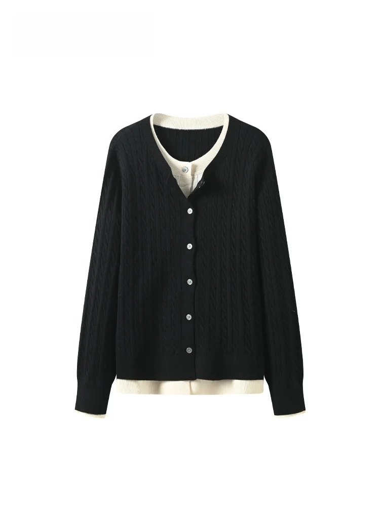 

Свободный длинный светящийся круглый вязаный свитер для женщин больших размеров, осенний модный Agel, искусственный топ из двух предметов, корейский сле