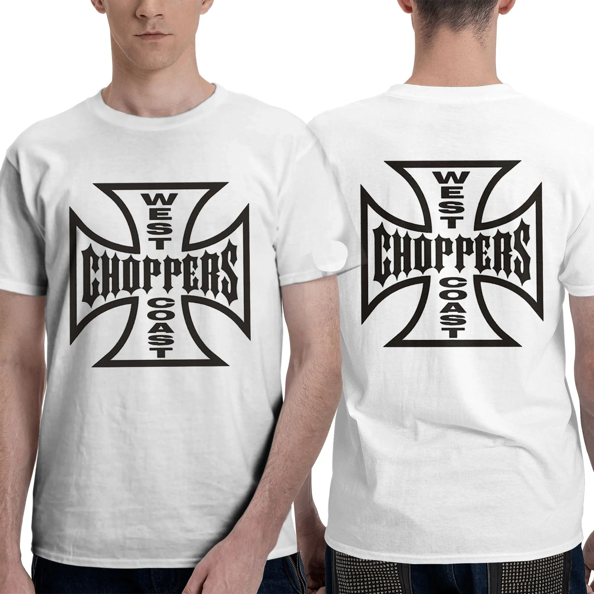 100% Cotton the west CHoPPerS CoaSt motorcycles factory merch T-Shirt Men's Double Sided T Shirt Men Crew Neck Shirts Tops S-6XL