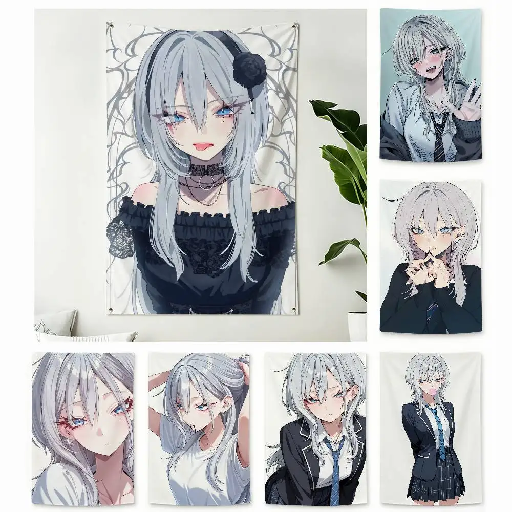 so Cute H-Haimiya Senpai  Home Decor Vertical Flags Indoor Outdoor Hanging Decor for Bedroom Living Room Wall Decoration