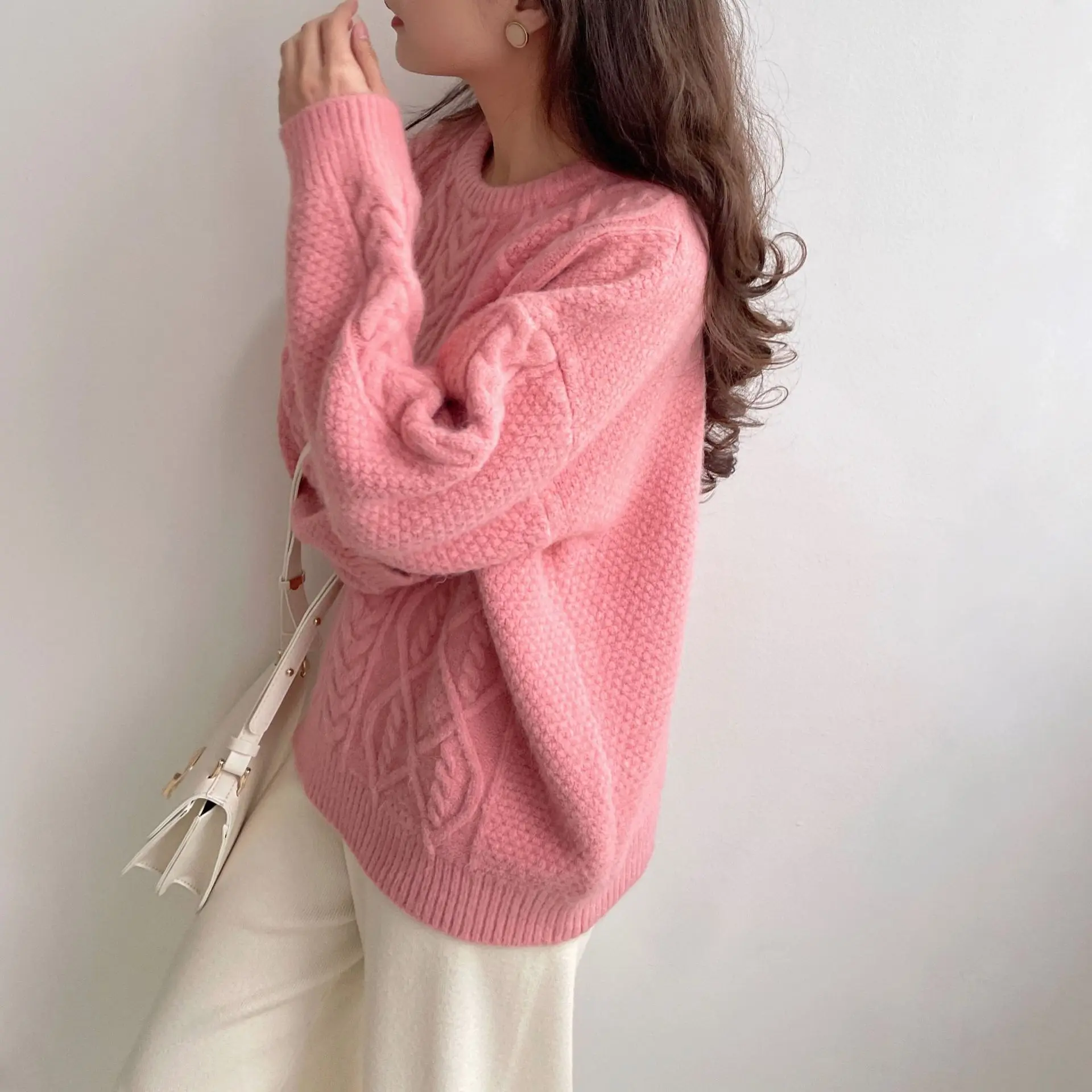 Bild 3: Sweaterwoman Kleidung 	 StrickwarenDamenpulloverWinterpulloverFried Dough Twists Pullover Sweaterwarm Base Coatsoft