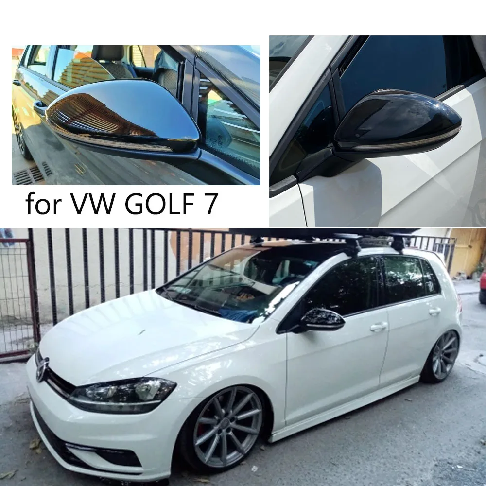 for VW Golf 7 MK7 7.5 GTI MIRRORS covers Carbon Fiber Side Rearview Mirror Cover Cap FOR Touran Door Wing Housing accessories