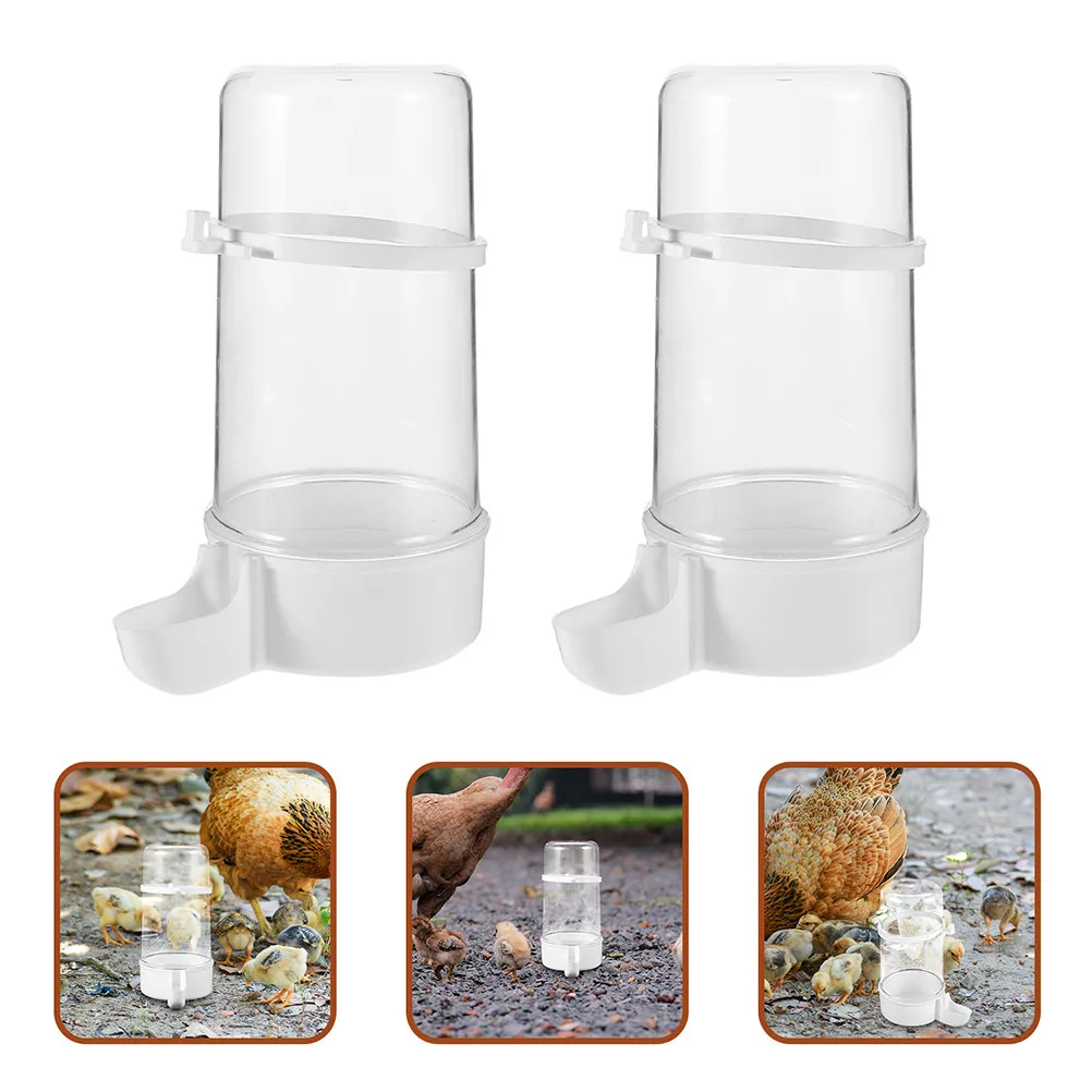 Automatic Chick Waterer Set of 4 Anti Spill Poultry Drinking Feeder with Stable Base for Clean Water