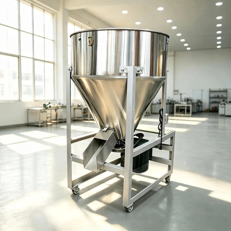 Electric Flat Stainless-Steel Blender for Homogeneous Animal Feed and Biomass Mixing with Copper