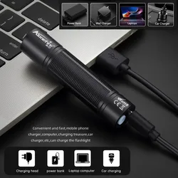 Linterna UV recargable USB 365nm para curado de resina y detección