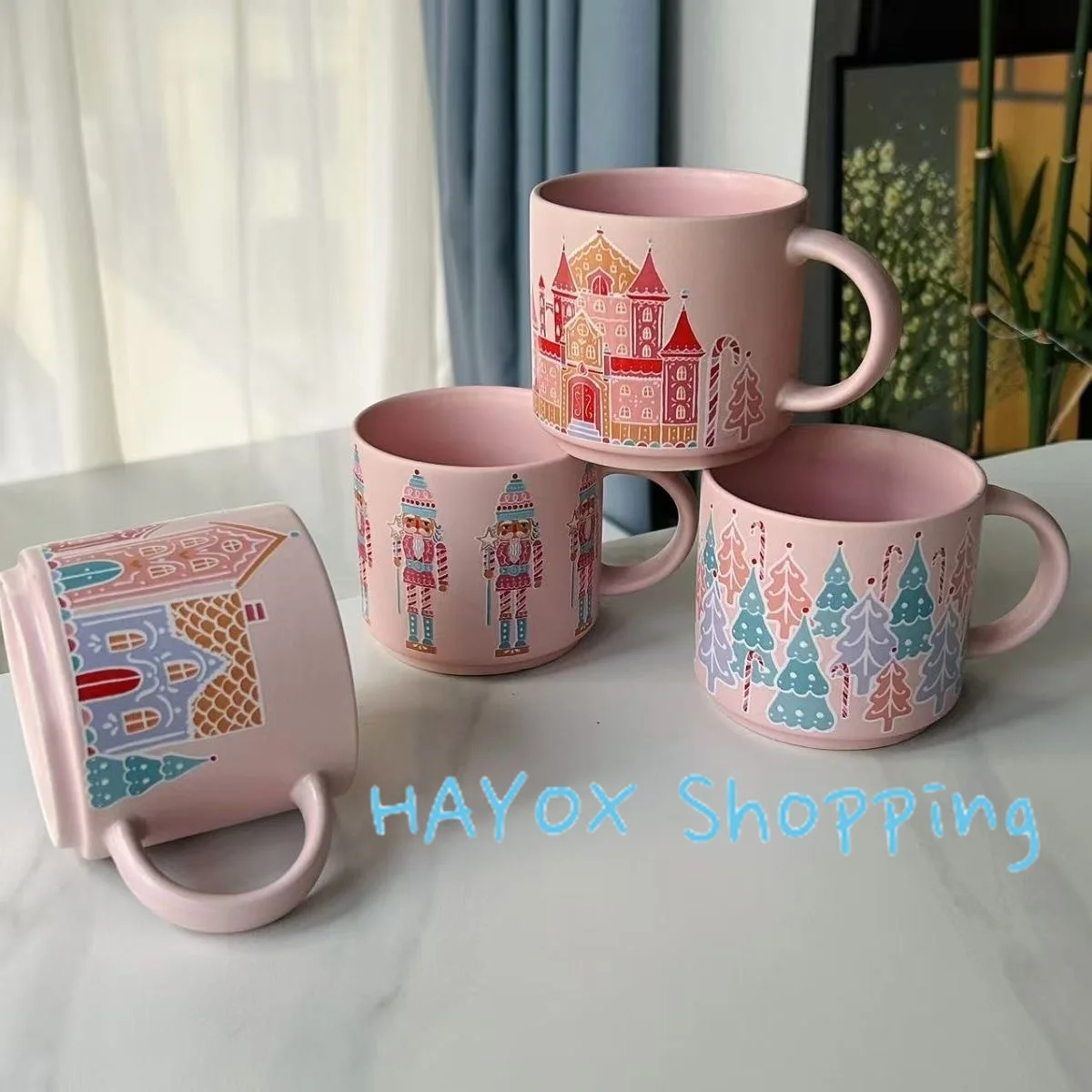 Creative Vintage Christmas Mug Gift Ceramic Mug Couples Drink Cup Home Cafe Coffee Cup Office Drinking Tea Cups New Year Gift