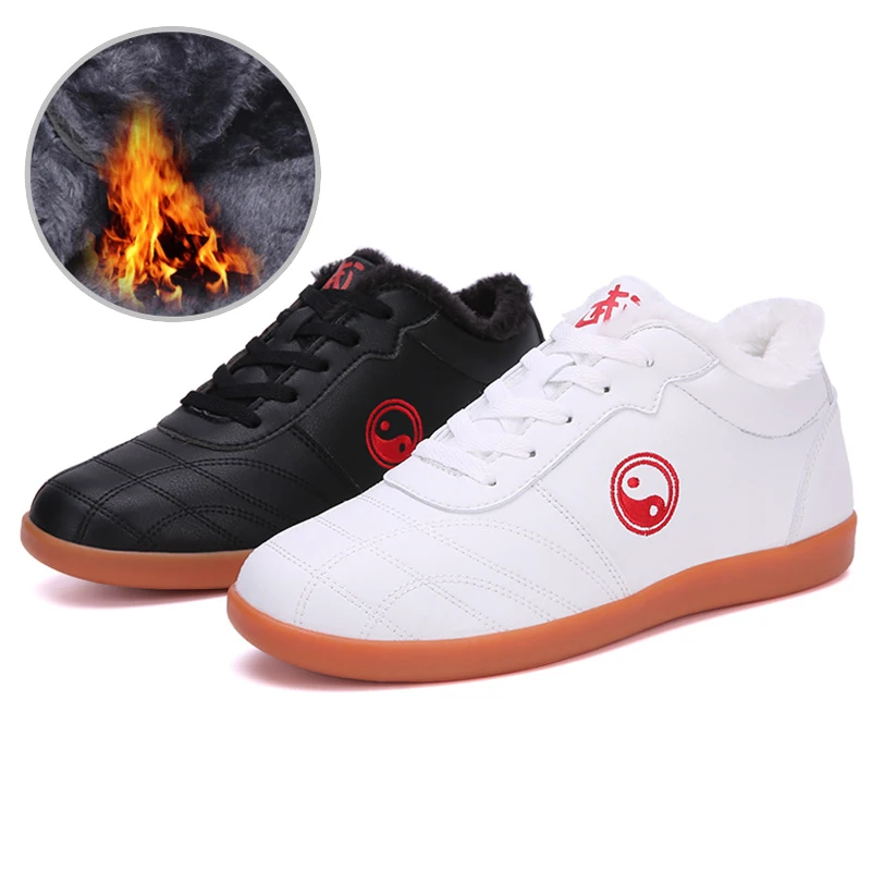 Keep Warm Karate & Taekwondo Men Martial Arts Kung Fu Shoes Fur Inside Wushu Tai Chi Karate Children Kung Fu Shoes TJK695-1