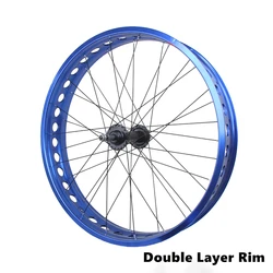 26X4.0 Snow Bike Wheel Fatbike Set Super Wide 20 Inch Fat Bicycle Aluminum Alloy Rims Disc Brake Fit For Rotary Flywheel Rim