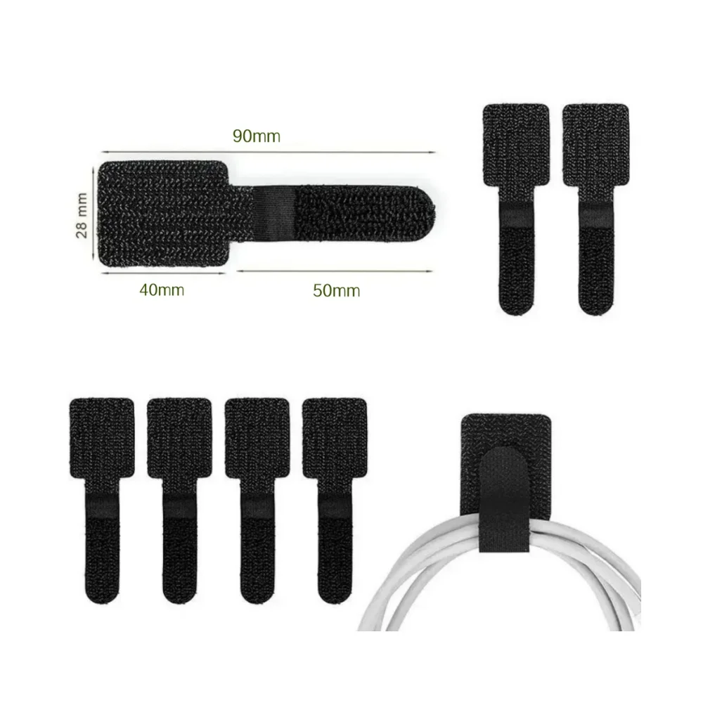 New Reusable Cable Ties Self Adhesive Adjustable Cord Storage Straps Wire Organizer for Desktop Office Cable Management