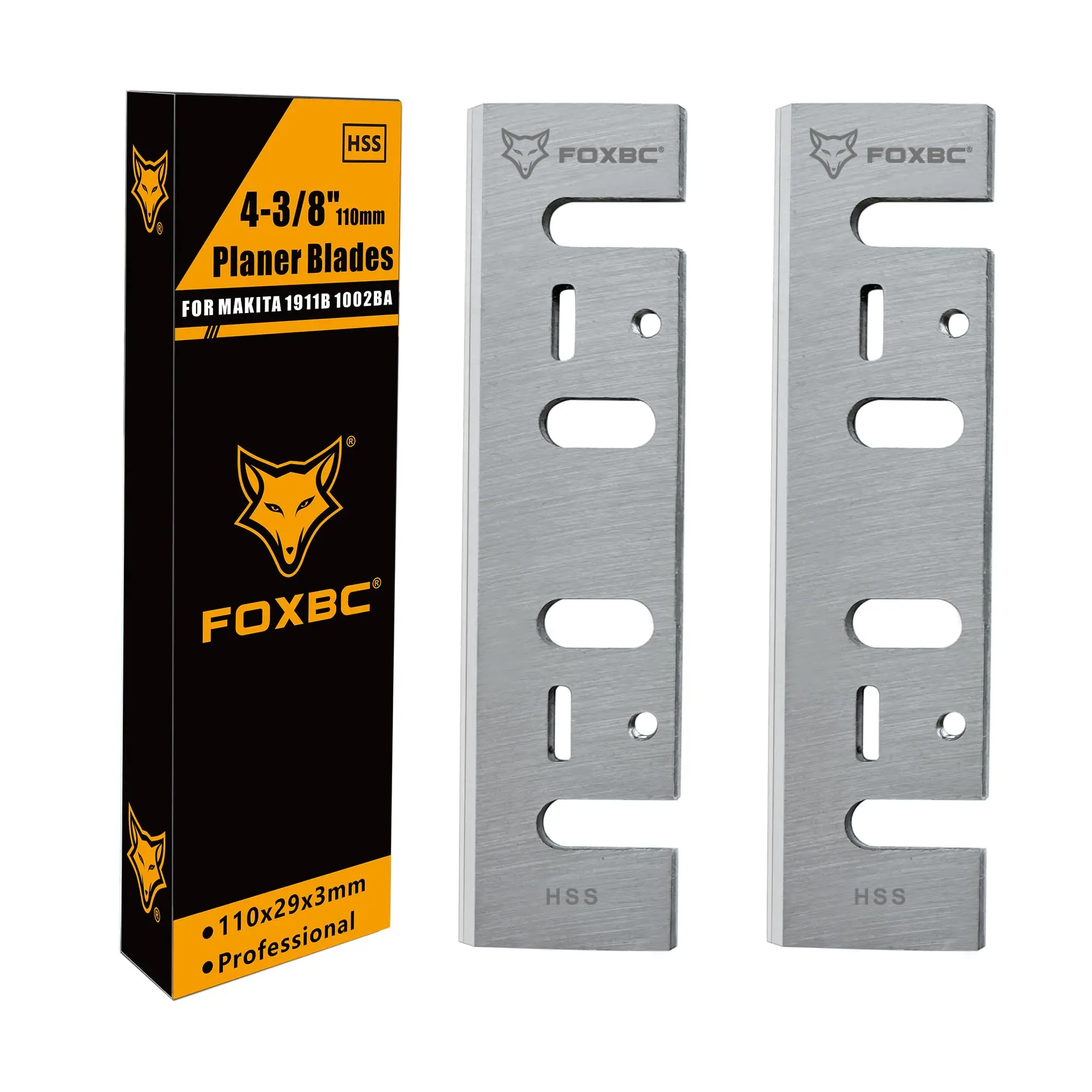 FOXBC 2 個 110x29x3mm HSS プレーナーブレード マキタ 1911B、1912B、1002BA、1003BA プレーナー用