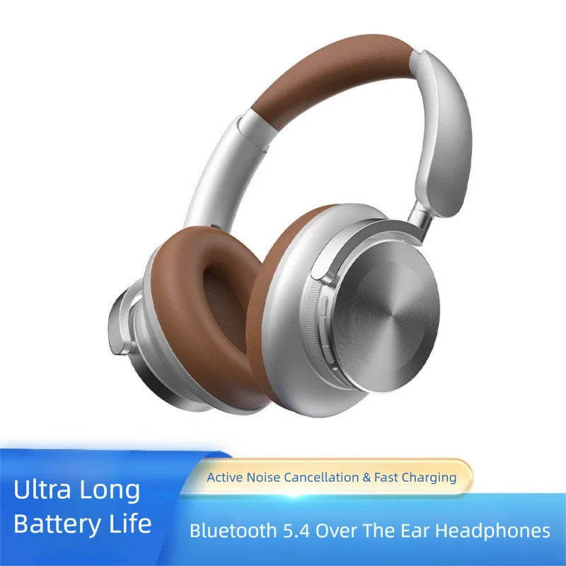 

Bluetooth 5.4 Head-Mounted Headphones Button Control Active Noise Cancellation 75H Ultra-Long Battery Life Foldable Hifi Headset