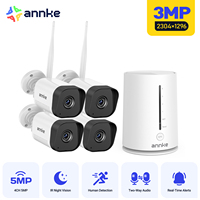 ANNKE 2/4PCS Wireless CCTV System 3MP 100ft night vision with Smart IR WIFI Camera 4CH 5MP NVR Video Surveillance Set Homebase