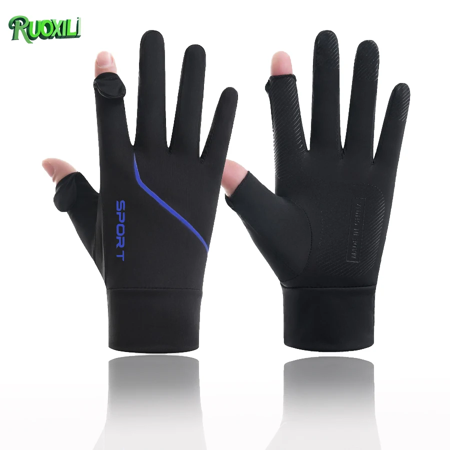 

Summer Quick-Dry Ice Silk Anti-Slip Finger Touch Screen Gloves Suitable for Driving,Cycling, Fishing,Motorcycle