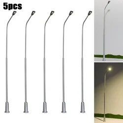 5/10 sztuk Model lampy uliczne skala 1:100 kolejowe LED latarnie patio ogrody lampy plac zabaw dekoracje lampy oświetlenie