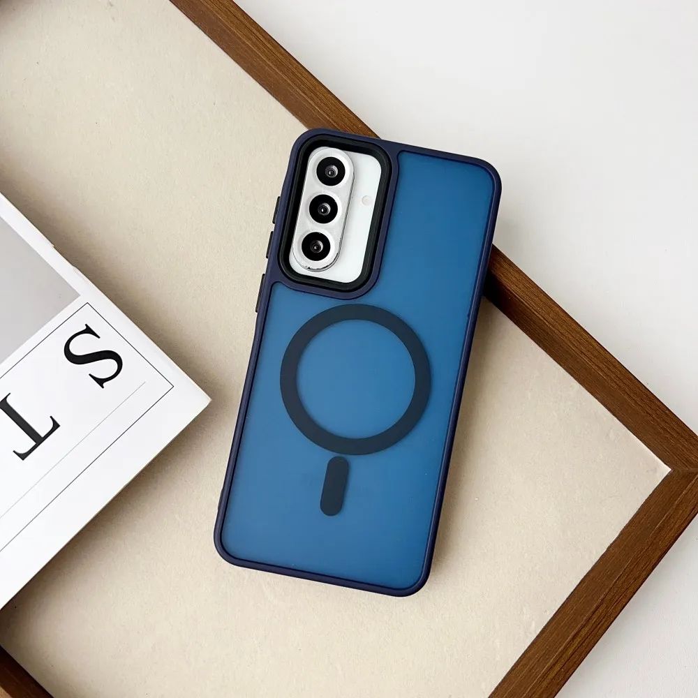 Matte Phone Case For Samsung Galaxy S25 S24 Fe S23 S22 Ultra Plus A56 A55 A36 A35 A26 A16 A15 5G Magsafe Magnetic Cover Funda