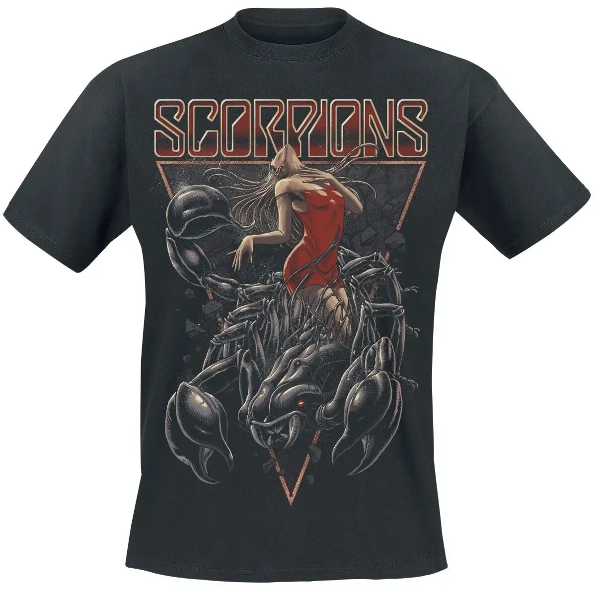Scorpions Retro Skorpion & Gitarren Grafik T-Shirt Atmungsaktives Streetwear-Shirt – Detail 2