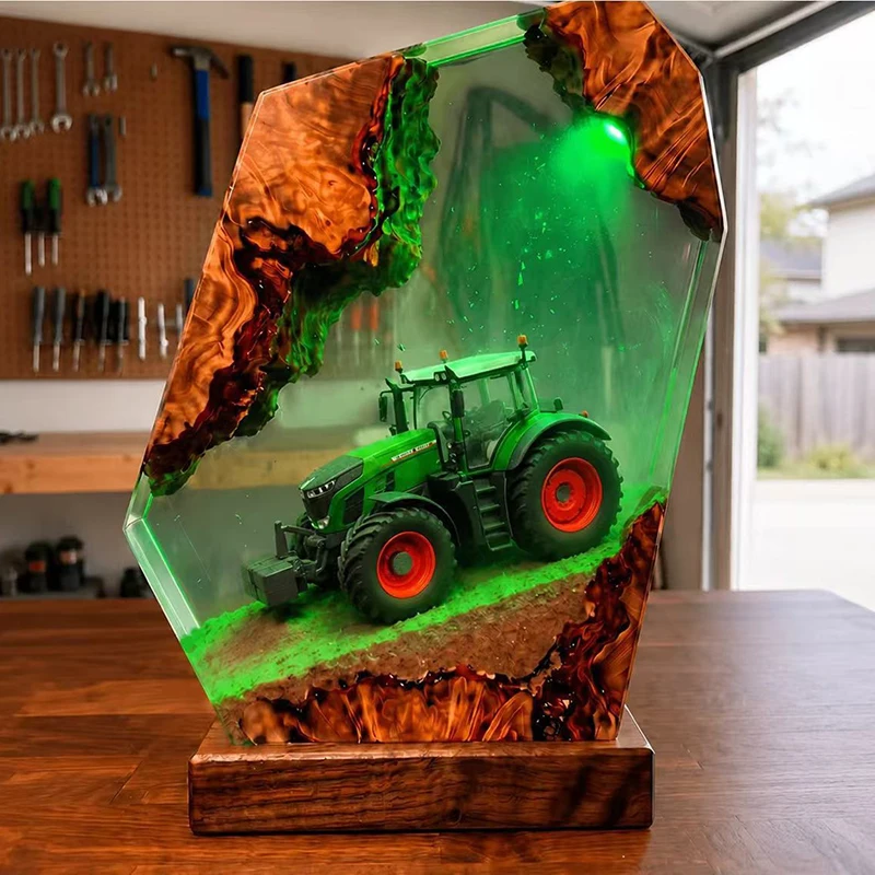 Cross Country Vehicle Organism Resin Table Light Creactive Art Decoration Car Model Night Light  7-Colors USB Charge