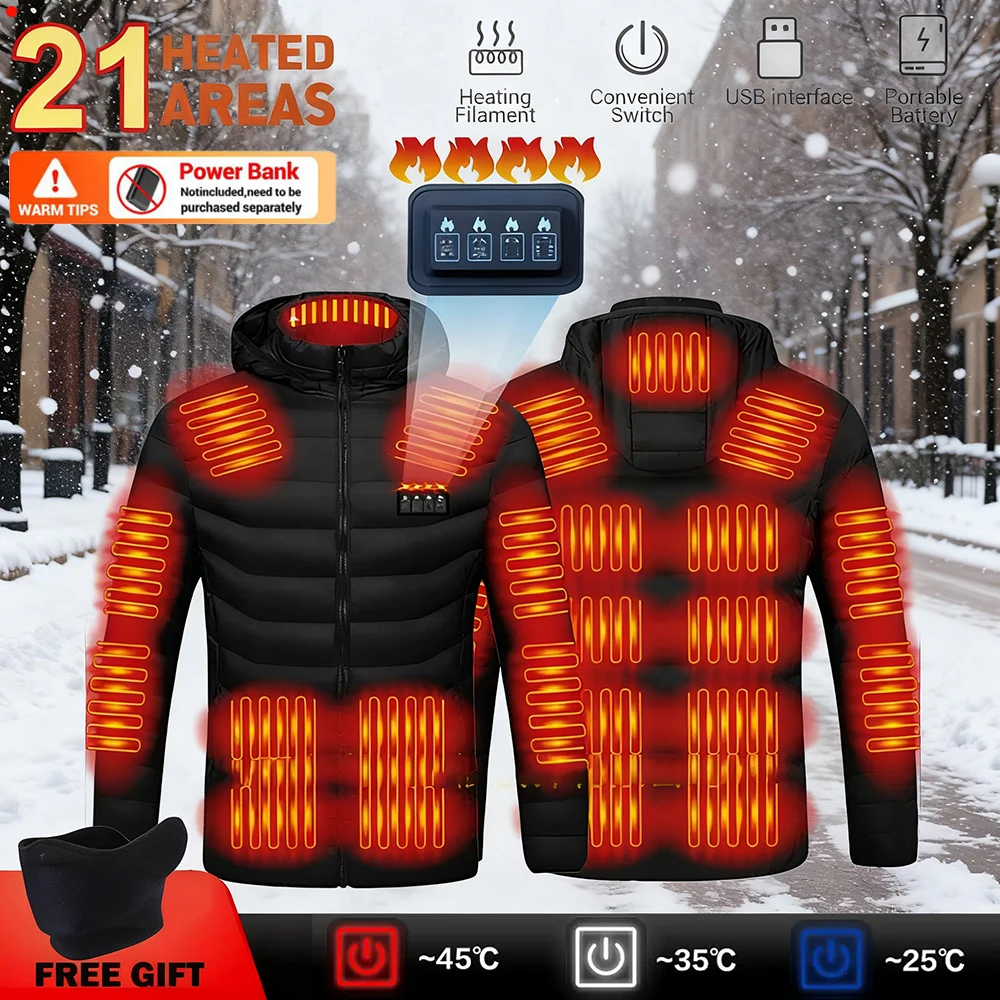 

Winter Skiing Jacket Motorcycle Heating Jacket Winter Riding Warm Windproof Jacket USB Electric Heating Jacket Skiing Equipment