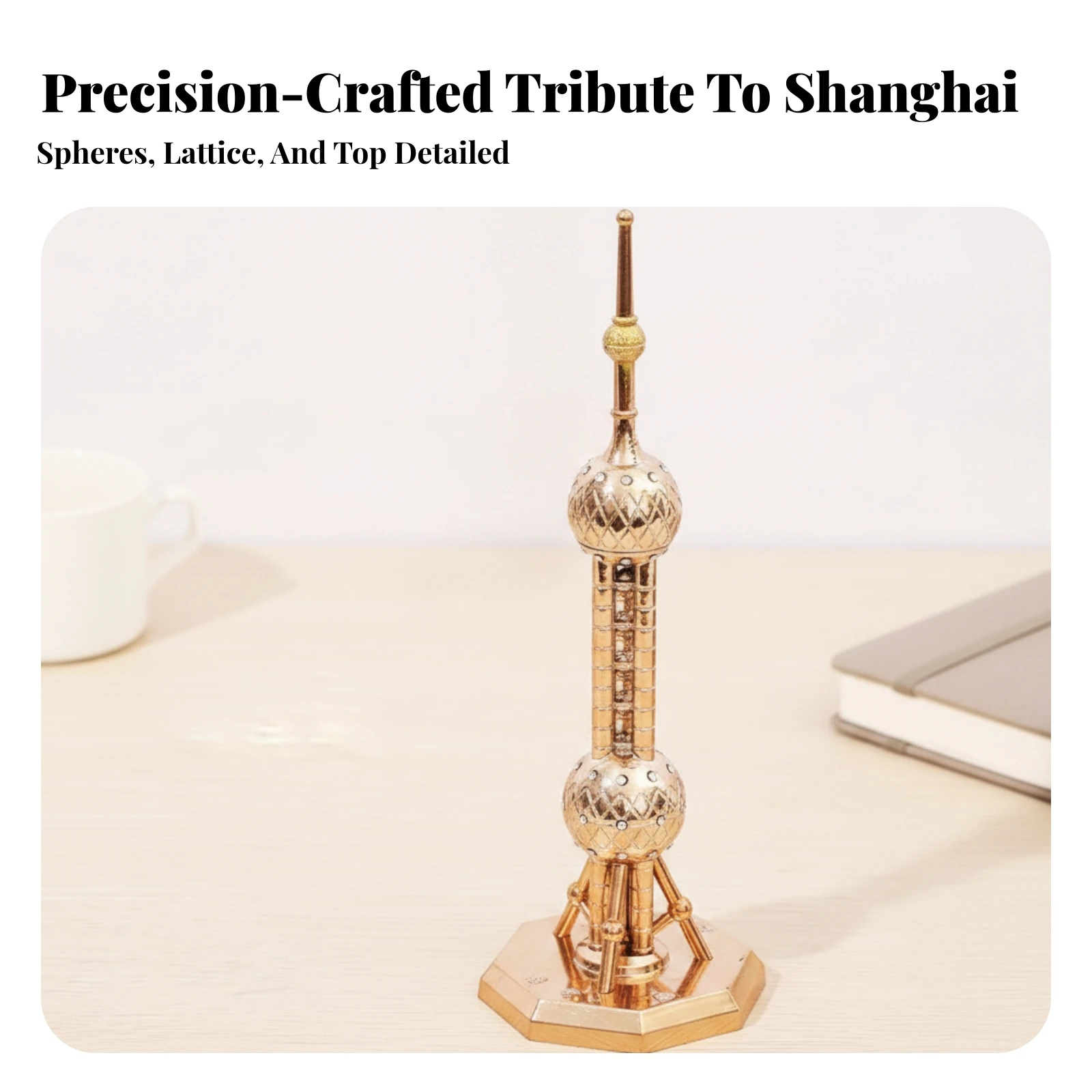 Landmark Model Compact Oriental Pearl Structure Model Shanghai Building Model Freestanding for Travelers, Desk, Office