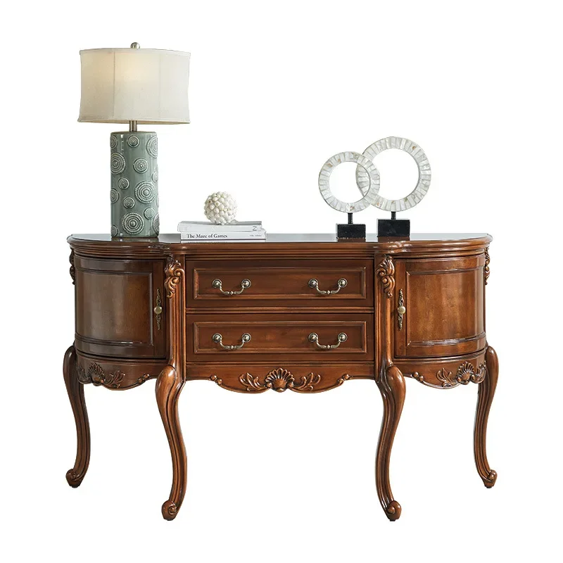 American solid wood porch cabinet foyer cabinet small table European living room partition storage side