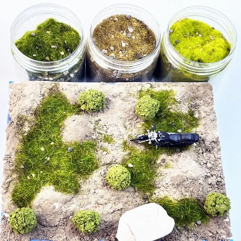 1 Set Micro Scene Diorama Garden Decoration For DIY Model Making 5g/185ml Static Grass Terrain Powder Model With Stone