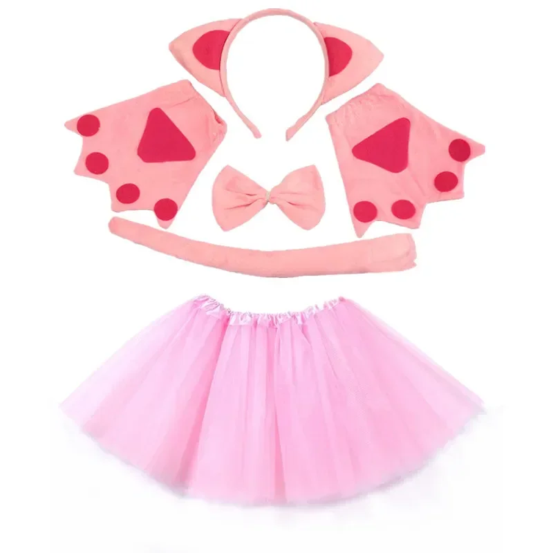 

Halloween Christmas Kids Girl Women Black White Cat Animal Costume Headband Tail Tutu Skirt Bowtie Set Cosplay Party Birthday