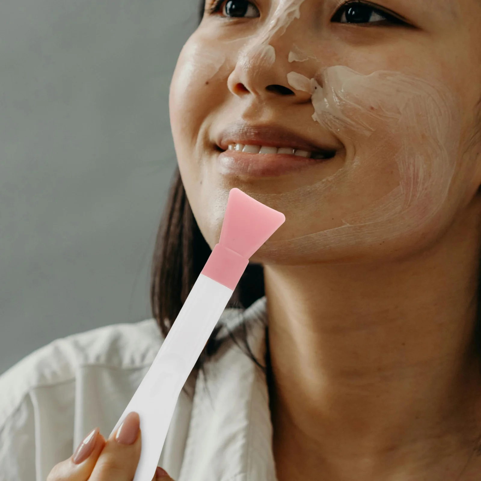 Dubbele kop siliconen gezichtsmaskerborstel Zachte siliconen gezichtspatel Make-up applicator voor klei Moddermaskers Huidverzorgingstool