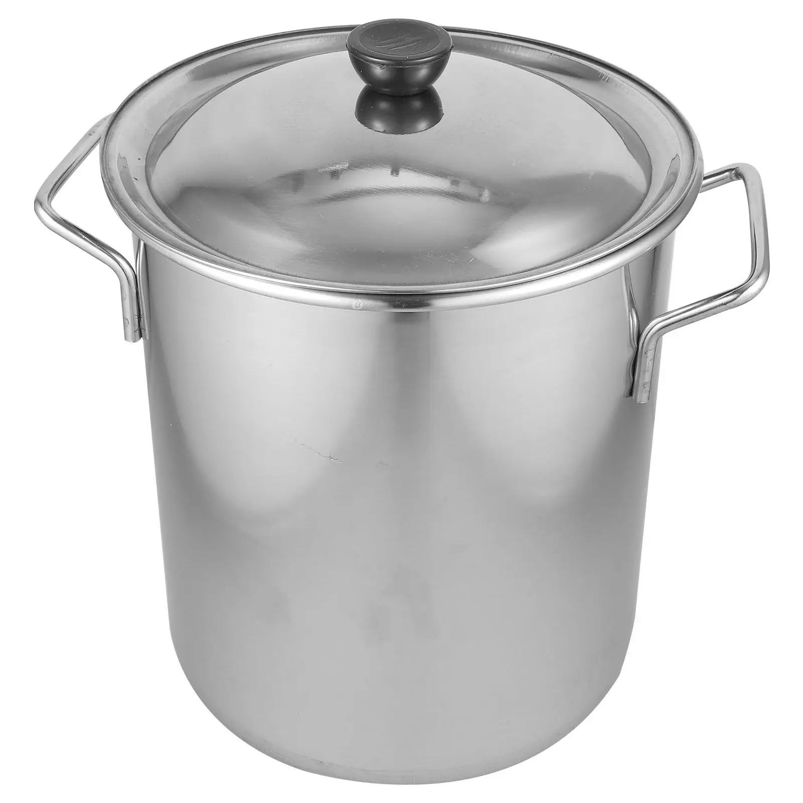 

Большая кастрюля из нержавеющей стали с полированной поверхностью и толстой крышкой для варки раков и крабов