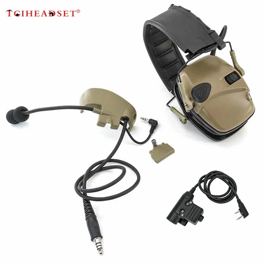 

TCIHEADSET Electronic pickup hearing protection, new headband and gel ear cushions, tactical shooting and hunting headphones