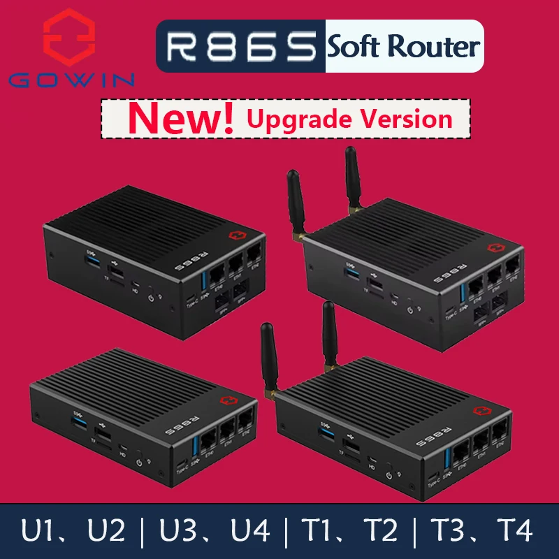 

R86S U1 U2 U3 U4 T1 T2 T3 T4 Mini N6005 N5105 ПК Хост Многоволоконный порт 2.5G 10G GW Мягкий маршрутизатор Маршрутизация