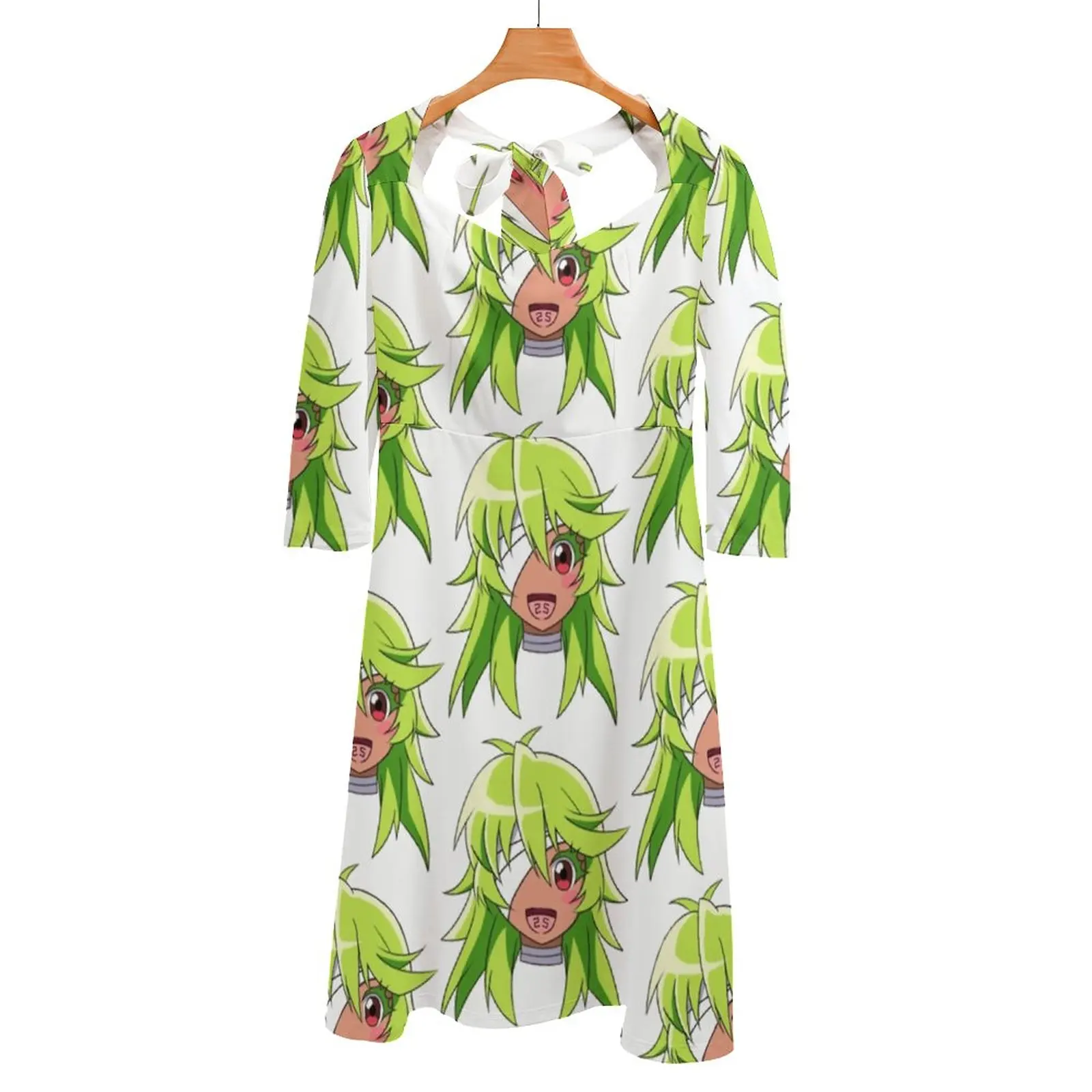 Платье Niko с квадратным вырезом для женщин, Элегантное летнее платье с лямкой на шее, с принтом Uno Jyuugo Jyugo Nabaka Jyugo Jyuugo Nico Niko Nico