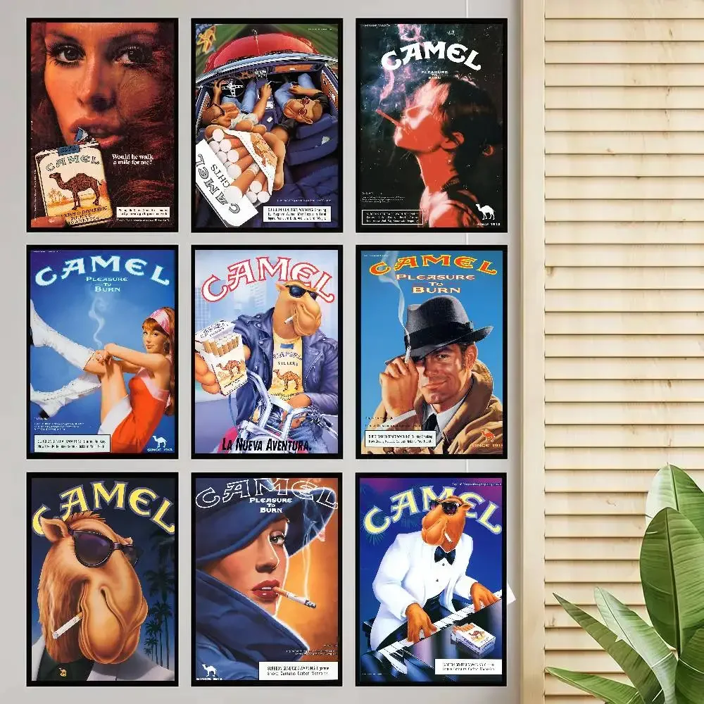 C-Camel Cigarettes Anime Poster Self-adhesive Art Room Entrance Restaurant Wall Decor Art Painting