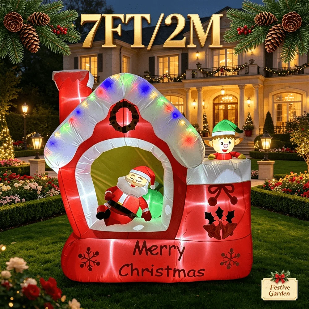 Santa'S Elves Holiday Lighting & Decor Llc - Décoration de Noël gonflable de 7