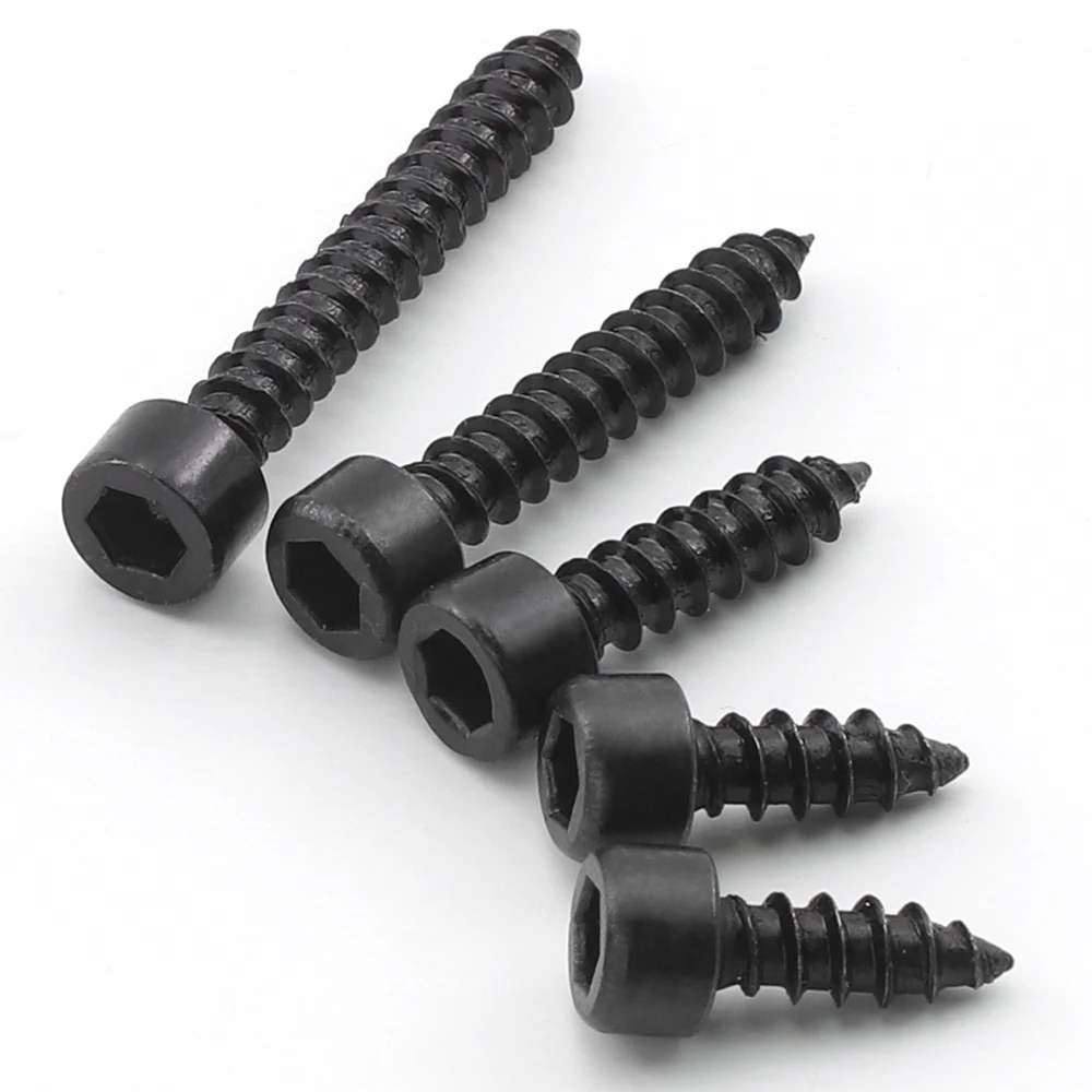 Hex Allen Cap Head Tapping Screw for Speaker Black Plated M1.7 M2 M2.6 M3 M3.5 M4 M5 M6 Hexagon Socket Head Self Tapping Screw