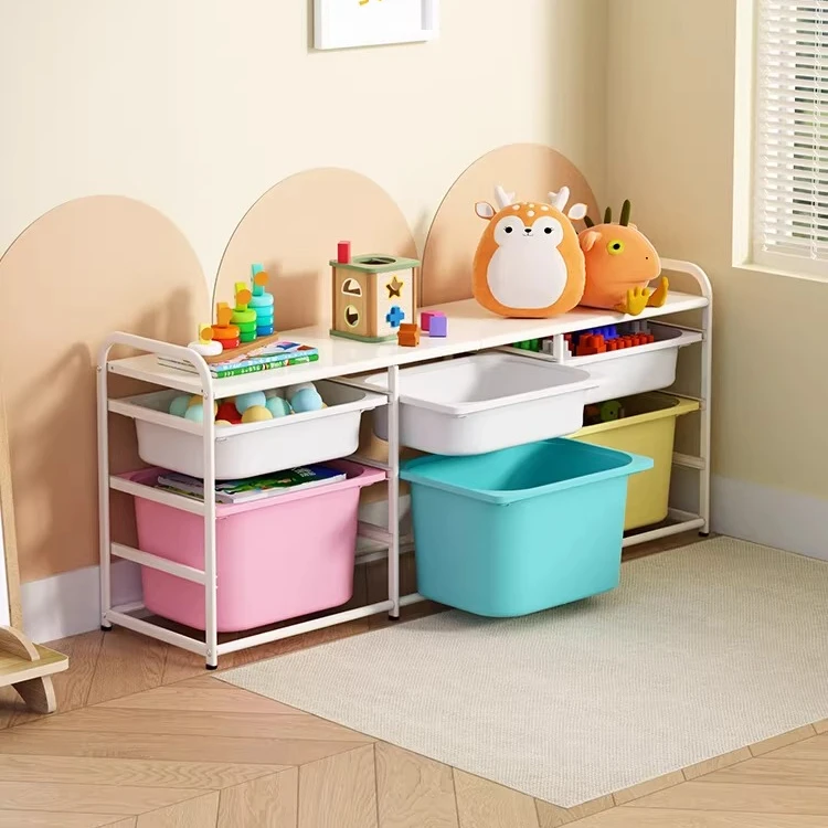 Children's toy storage rack Baby large-capacity combination locker Household multi-layer floor picture book finishing storage ra