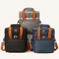 Double-layer lunch bag,large capacity crossbody bagwith rice insulated bag for outdoor picnic,waterproof ice pack and insulaA-DH