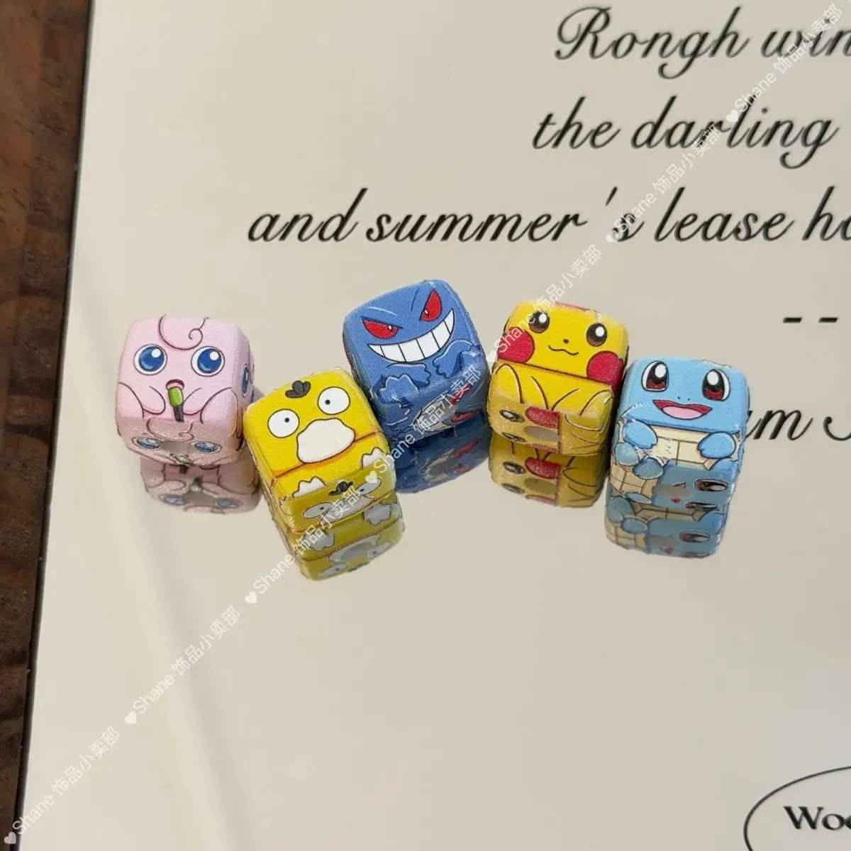 10pcs for Pikachu through-hole beaded 14MM DIY mobile phone chain keychain beaded pen accessory material view 3