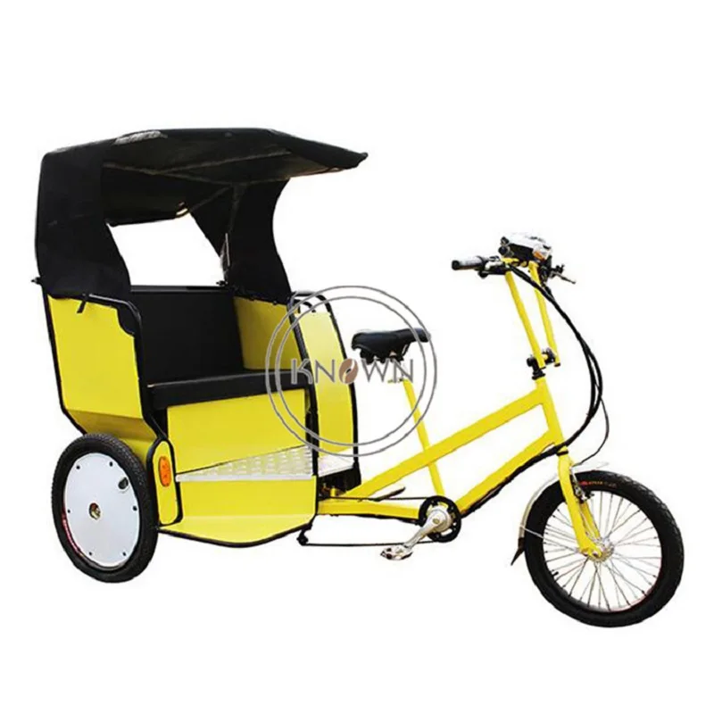 

Pedal and Electric Rickshaw Cargo Bike Three Wheels Electric Tricycle for Tourist Passenger Pedicab Drop Shipping