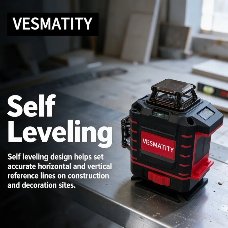 Green Beam Cross Laser Level 360 Degree Self Leveling Rechargeable Tool for Construction Decoration For Milwaukee 18V20V Battery