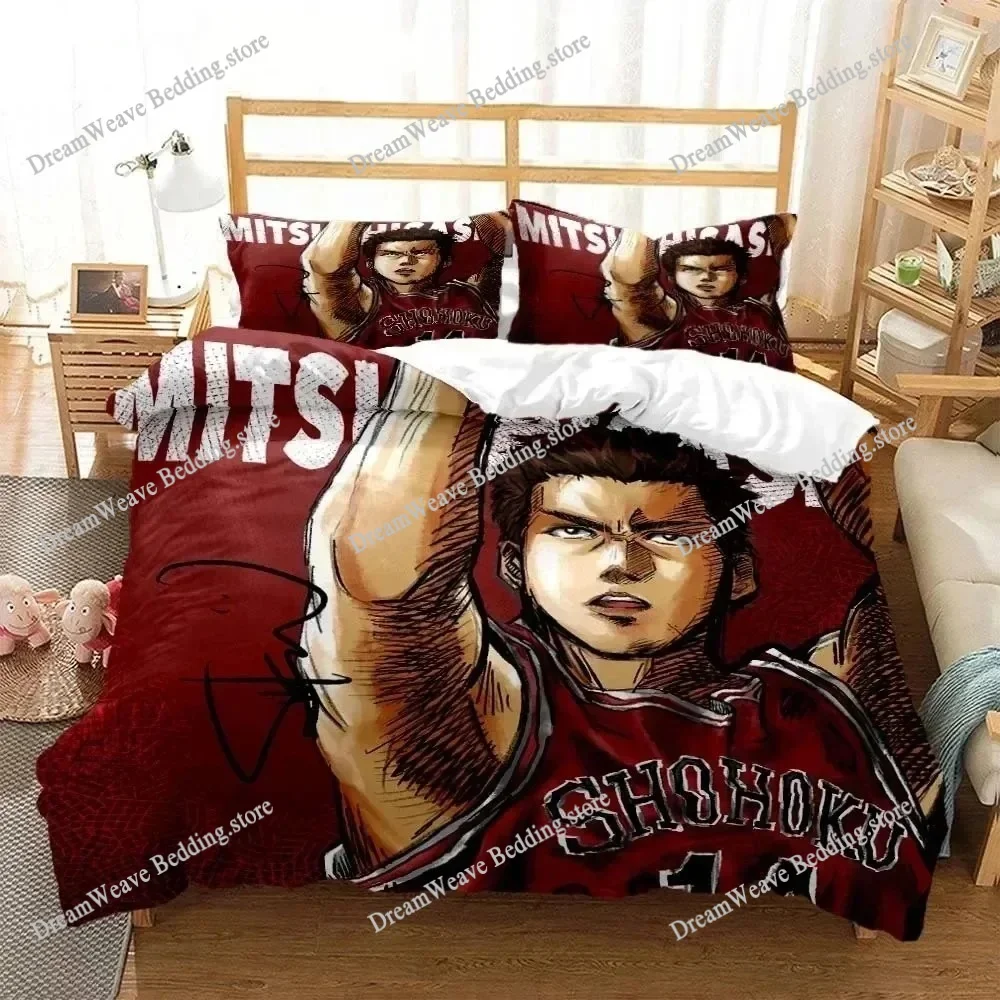 

3D Print Slam Dunk Anime Bedding Set Duvet Cover Bed Set Quilt Cover Pillowcase Comforter King Queen Size Boys Adult Bedding Set
