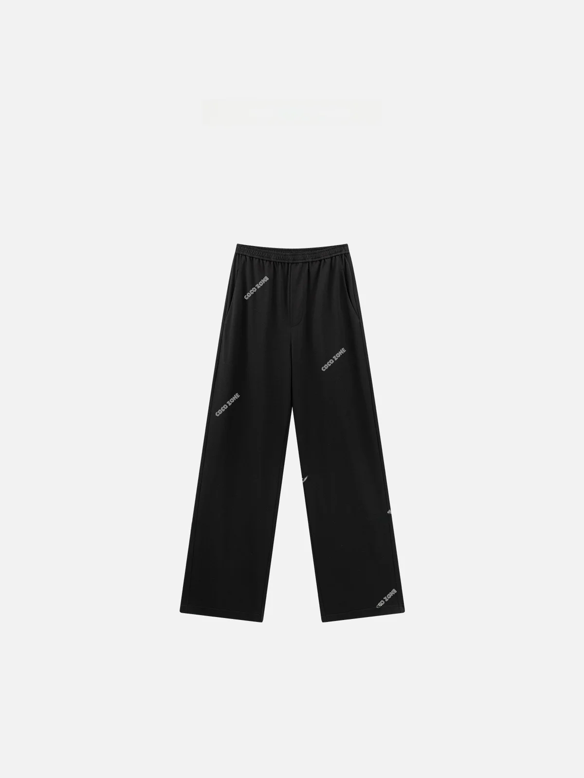 

Zone Summer Pure Color Elastic Waist Casual Pants Versatile Simple Straight Leg Cotton Blend Long Trousers for Women